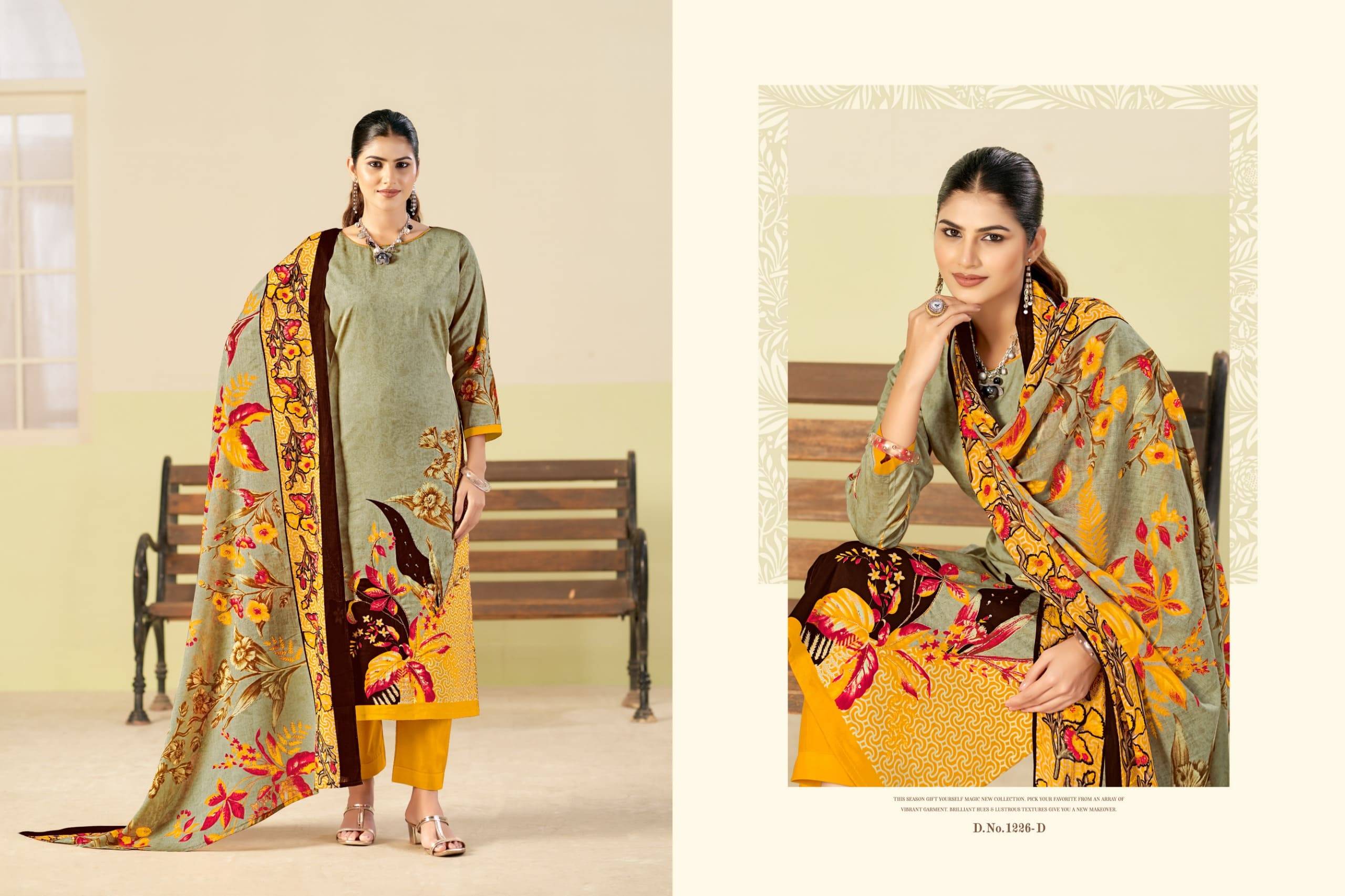 KAYKA BY AZARA 1226 A TO 1226 D Series Designer Stylish Fancy Colorful Beautiful Party Wear & Ethnic Wear Collection Pure Jam Cotton Dresses At Wholesale Price